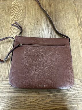 Fossil Brown Leather Crossbody Bag